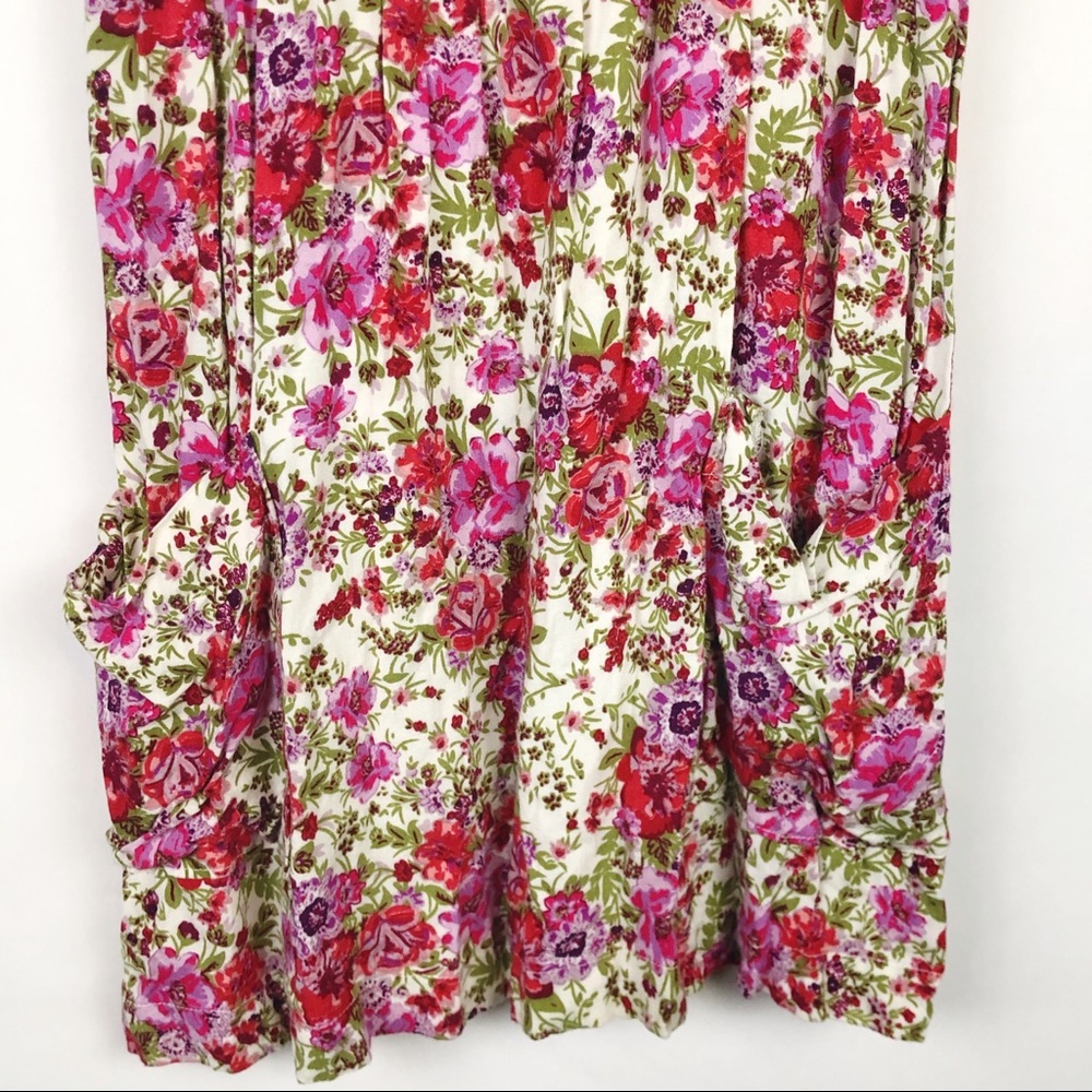 F21 slouchy floral sleeveless dress pockets - Picture 2 of 5
